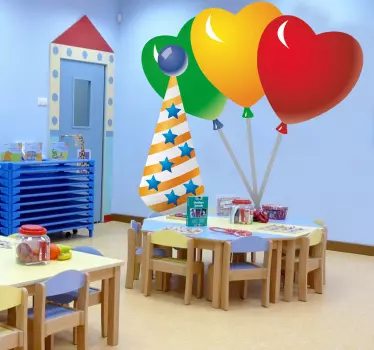 Kids Party Balloons Wall Decal - TenStickers