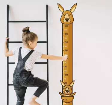 Kangaroo Meter height chart wall sticker - TenStickers