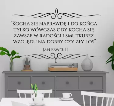 Naklejka na ścianę napisy Cytat Jan Paweł II - TenStickers