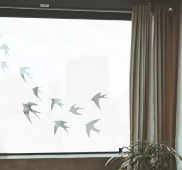 Vinilo ventana lámina de pájaros - TenVinilo