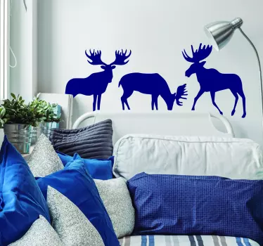 Moose set animal wall sticker - TenStickers