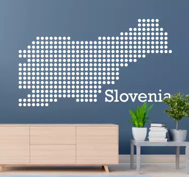 Silhouette map slovenia zemljevid sveta stenska nalepka - TenStickers