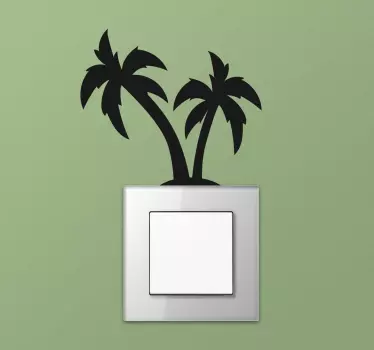 Sticker Interrupteur Silhouettes Palmiers - TenStickers
