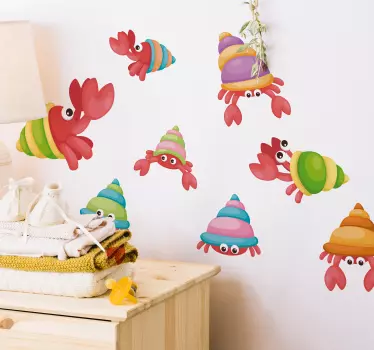 海洋动物螃蟹鱼墙贴纸 - TenStickers