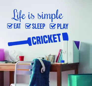 Cricket Simple Life Home Wall Sticker - TenStickers