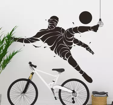 Abstract soccer player football wall decal - TenStickers
