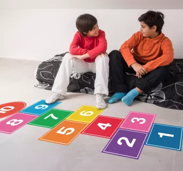 Colorful hopscotch floor sticker - TenStickers