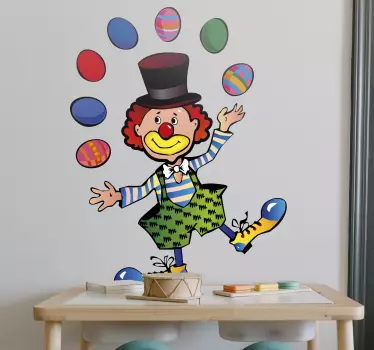 Juggling Clown Kids Sticker - TenStickers
