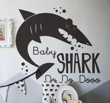 赤ちゃんのサメが歌う壁ステッカー - TENSTICKERS