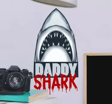 Sticker Poisson Daddy Shark - TenStickers