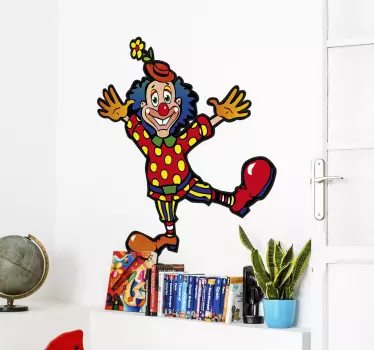 Sticker enfant clown pois jaune rouge - TenStickers