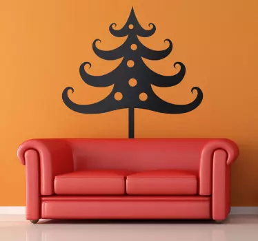 Mono-Colour Christmas Tree Sticker - TenStickers