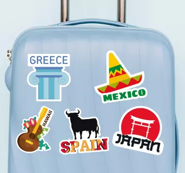 Naklejka na bagaż Słynne miejsca na walizkę - TenStickers