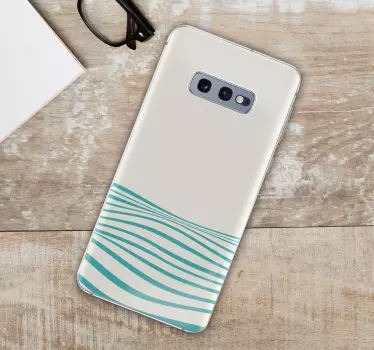 Abstract waves nautical phone sticker - TenStickers