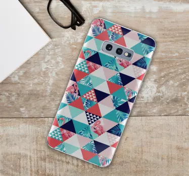 Tropical and geometric Abstract Phone Sticker - TenStickers