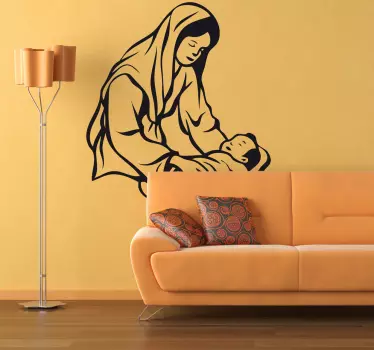 Mary and Baby Jesus Wall Sticker - TenStickers