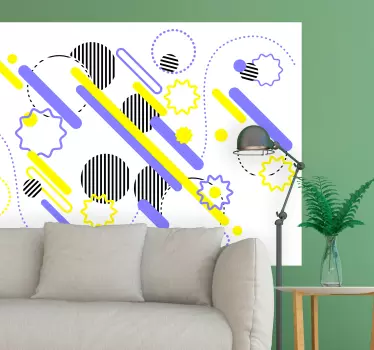 Autocolant de perete abstract în stil memphis - TenStickers