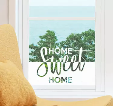 Home sweet home text window sticker - TenStickers