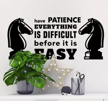 Horse Patience motivational wall decal - TenStickers