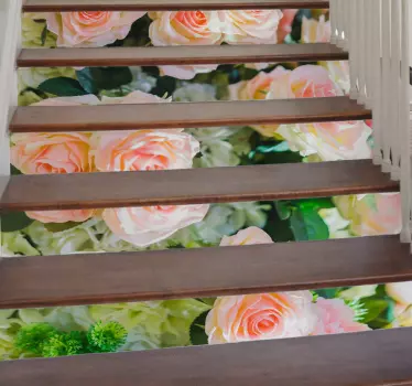 Flowers Stairs Floral Stickers - TenStickers