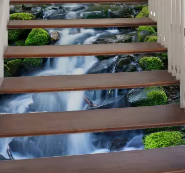 Stairs Waterfall Stickers - TenStickers