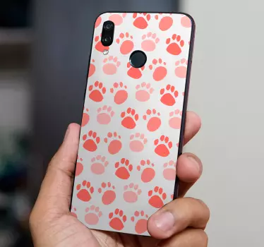 Vinilo Huawei patrón huellas perro - TenVinilo