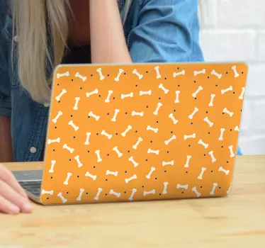 Cute bone pattern laptop sticker - TenStickers