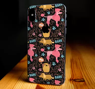 Dogs pattern (iphone) iPhone decal - TenStickers