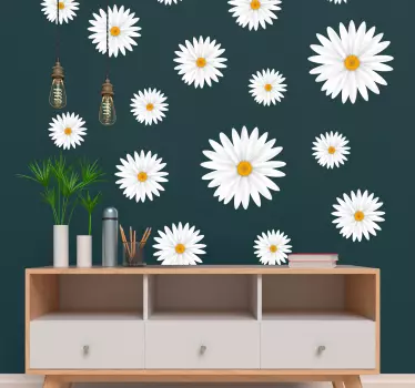 3 Pièces Stickers Muraux Imprimés De Plantes Vertes Et De Fleurs, Mode en  ligne