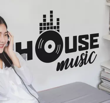 House music text DJ sticker - TenStickers