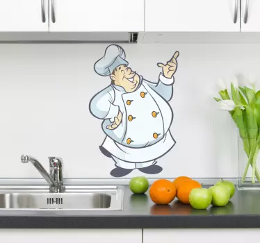 Happy Chef Kitchen Sticker - TenStickers