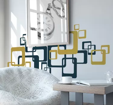 Retro squares Abstract Wall decal - TenStickers