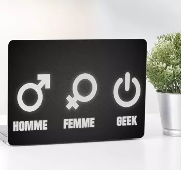 Sticker Texte Homme Femme Geek - TenStickers