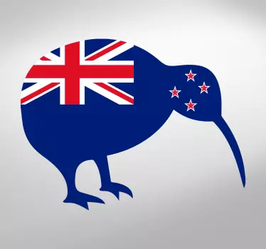 Fabulous kiwi Car Sticker with New Zealand flag - TenStickers