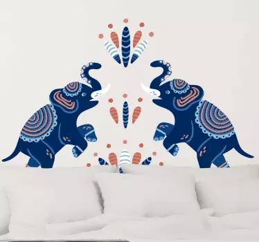 elephant Indian style animal wall sticker - TenStickers