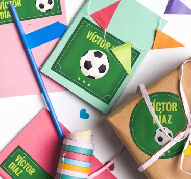 Naklejka personalizowana urodziny piłka nożna - TenStickers