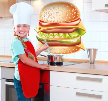 Sticker décoratif hamburger gourmand - TenStickers