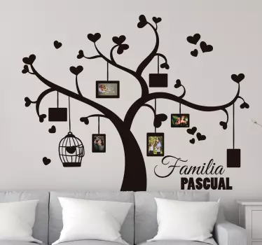 Vinilo para casa árbol familiar personalizable - TenVinilo