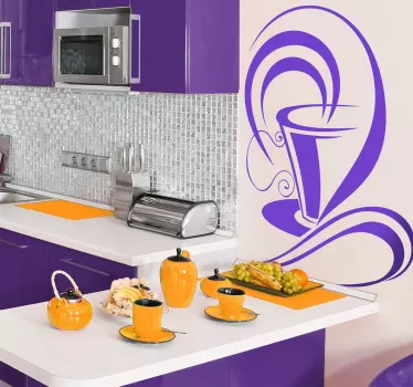Cutie elegantă de autocolant pentru pereți de cafea - TenStickers