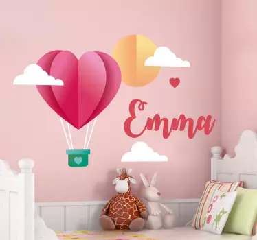 Paper hot air balloon wall stickers for kids - TenStickers
