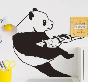 Banksy panda wall art sticker - TenStickers