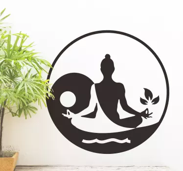 Meditating Buddha Living Room Wall Decor - TenStickers