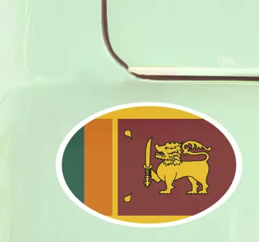 Oval Sri Lanka Flag Sticker - TenStickers