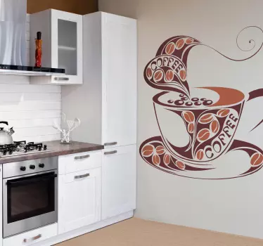 Coș de pictura pentru pereți de cafea - TenStickers