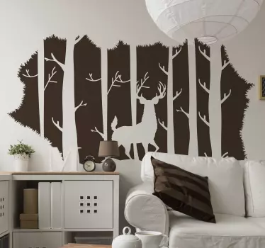 Stag in the florest wall sticker - TenStickers