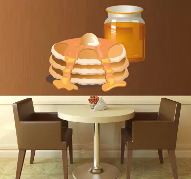 Golden Syrup Pancakes & Jar Decal - TenStickers
