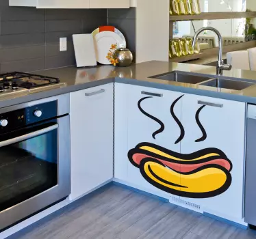 Sticker cuisine illustration hot dog - TenStickers