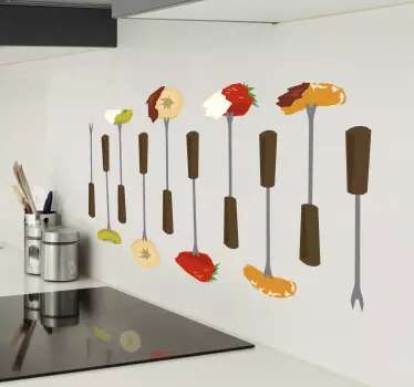 Fondue Food Kitchen sticker - TenStickers