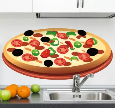 Vinilo decorativo pizza de tomate - TenVinilo