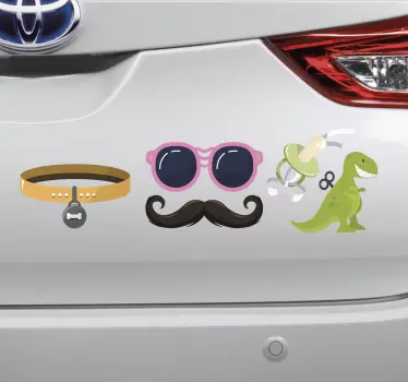 Hilarious family car sticker - TenStickers
